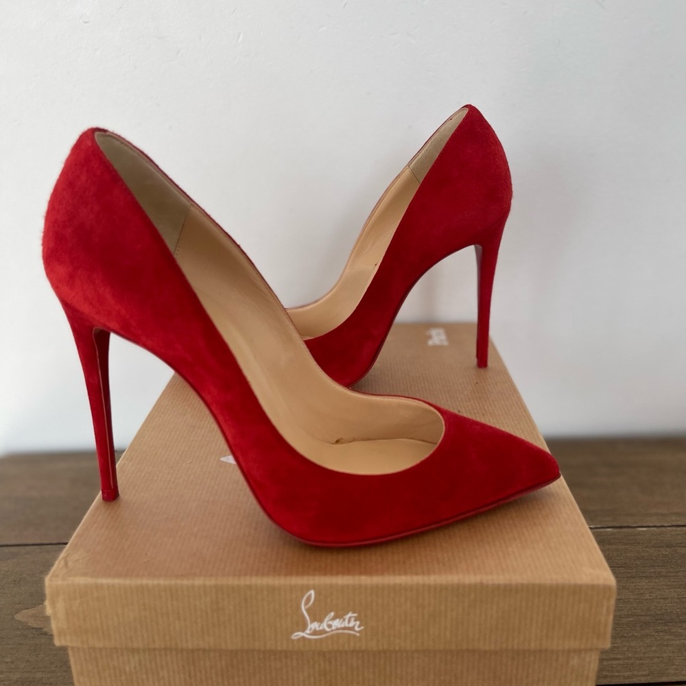 CHRISTIAN LOUBOUTIN PIGALLE FOLLIES 100 SUEDE PUMPS